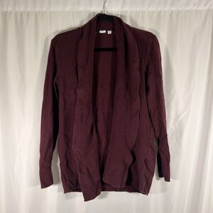 Gap Cardigan Women's Small Red Burgundy Open Front 100% Cotton Light
